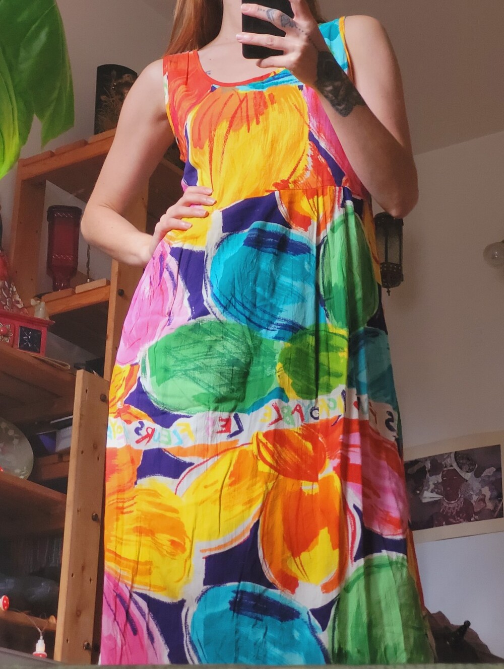 JAM’S WORLD Rare Les Incroyable Fleur Pattern Maxi Vintage Dress - S